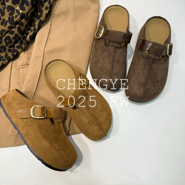 【CHENGYE】内增高5cm-复古卡皮巴拉勃肯鞋2025新款舒适百搭一脚蹬