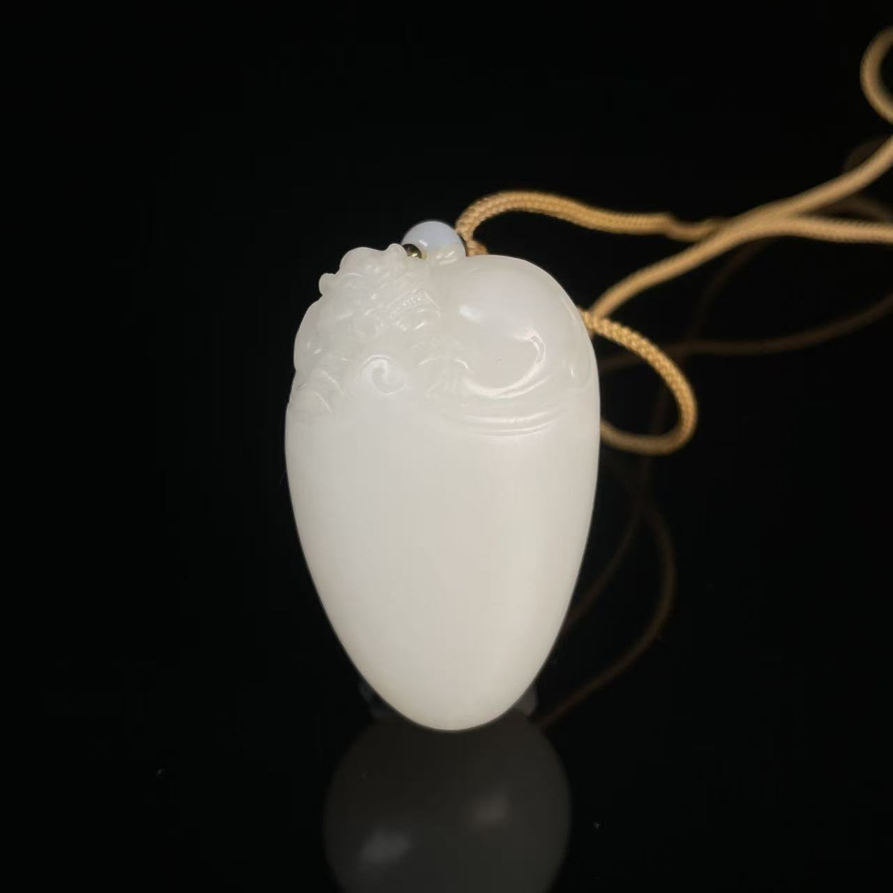 WL551917/民国和田羊脂白玉挂件/上海西香记