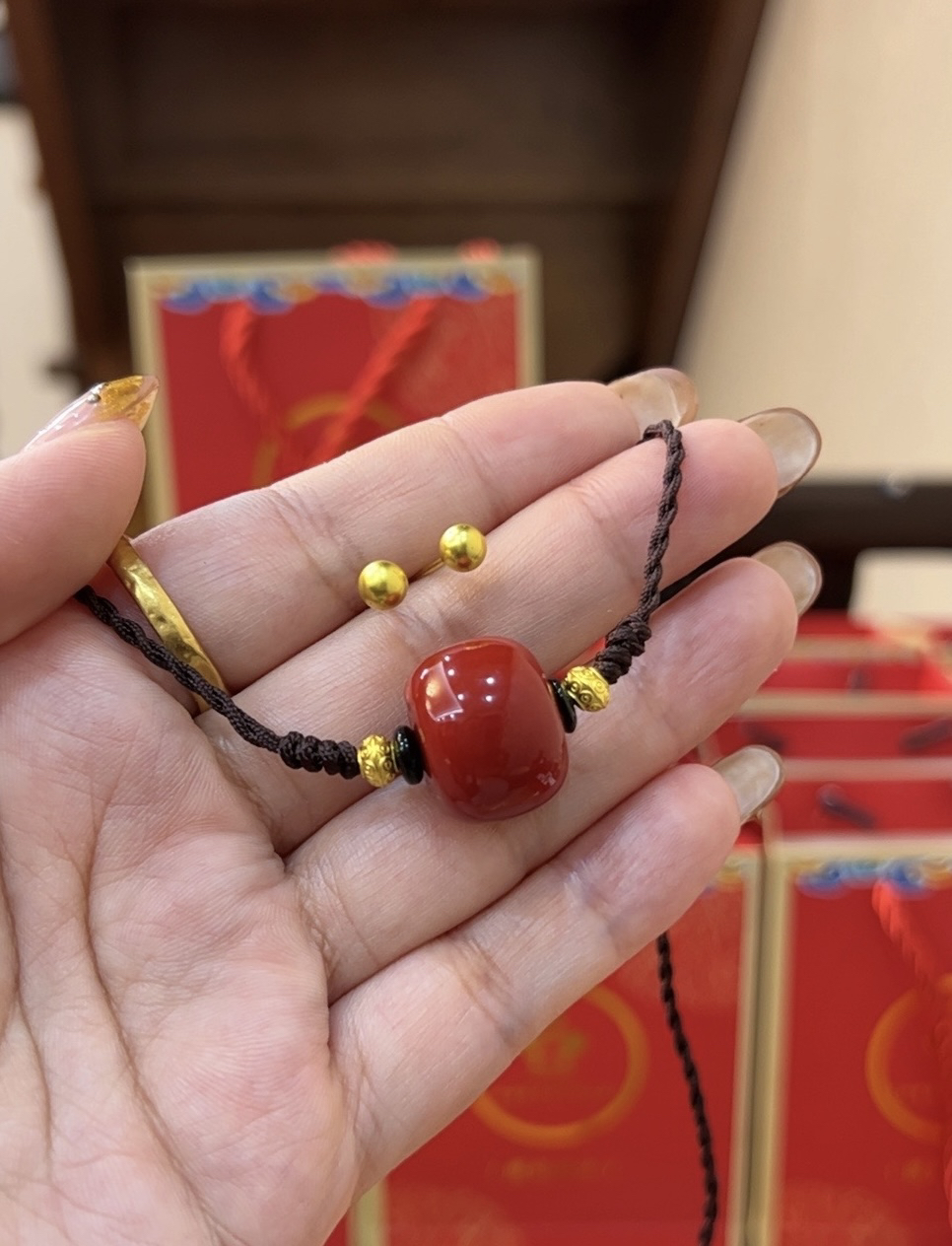 铜合金亚克力项链 （松赞饰品店新号）手工编制项链，清库存17号！