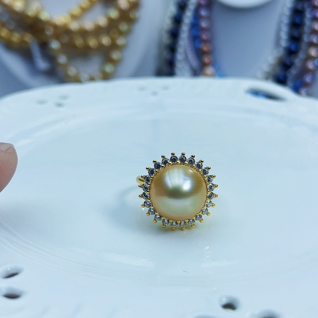 淡水珍珠耳钉银S925镶嵌