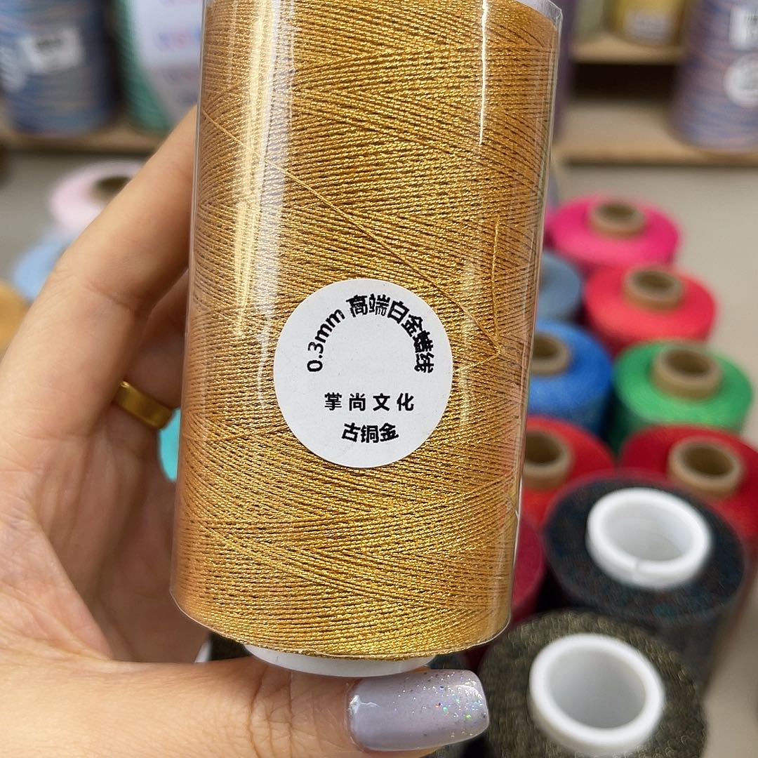 孤品0.3白金蜡线100克古铜金