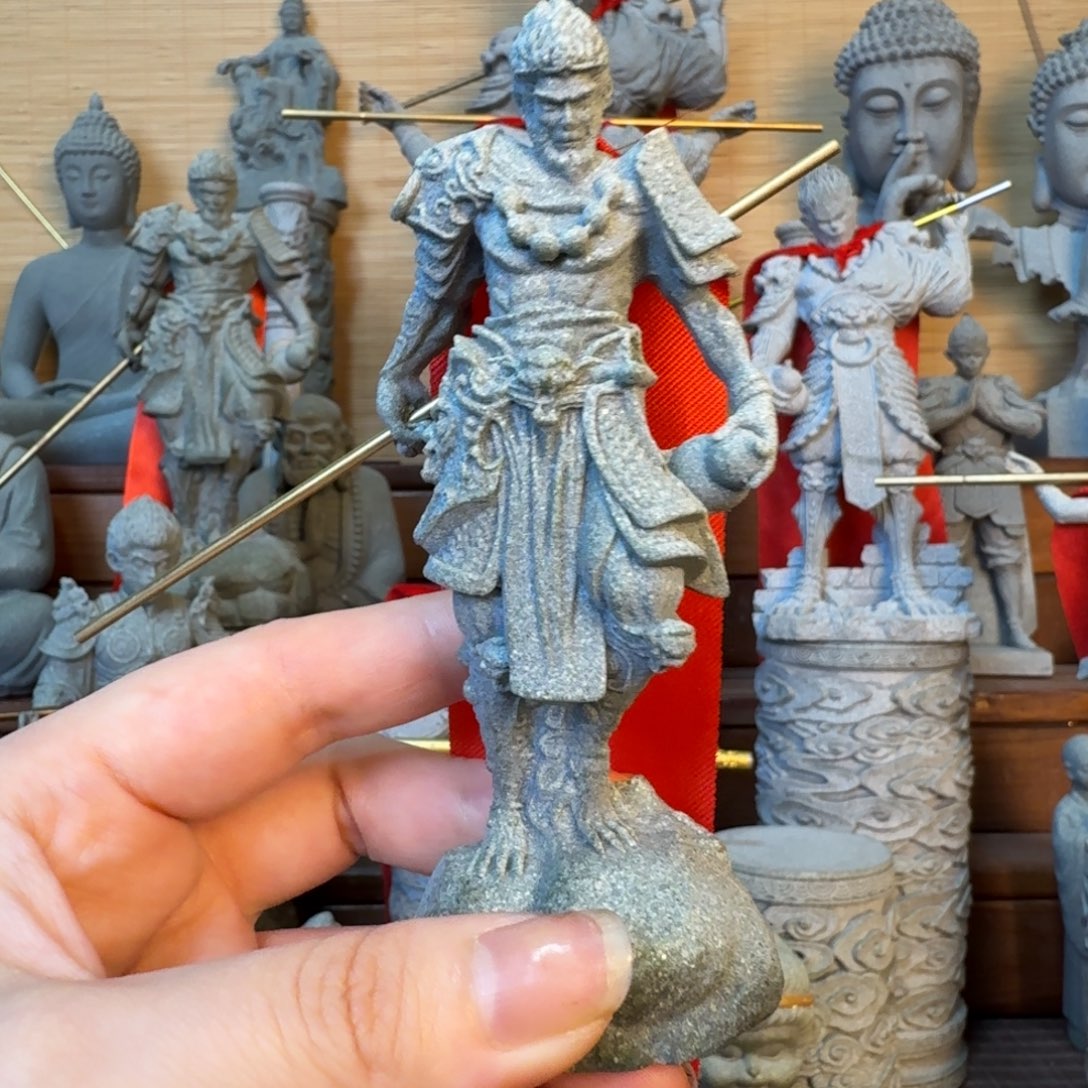 石材青砂石小号黑化悟空