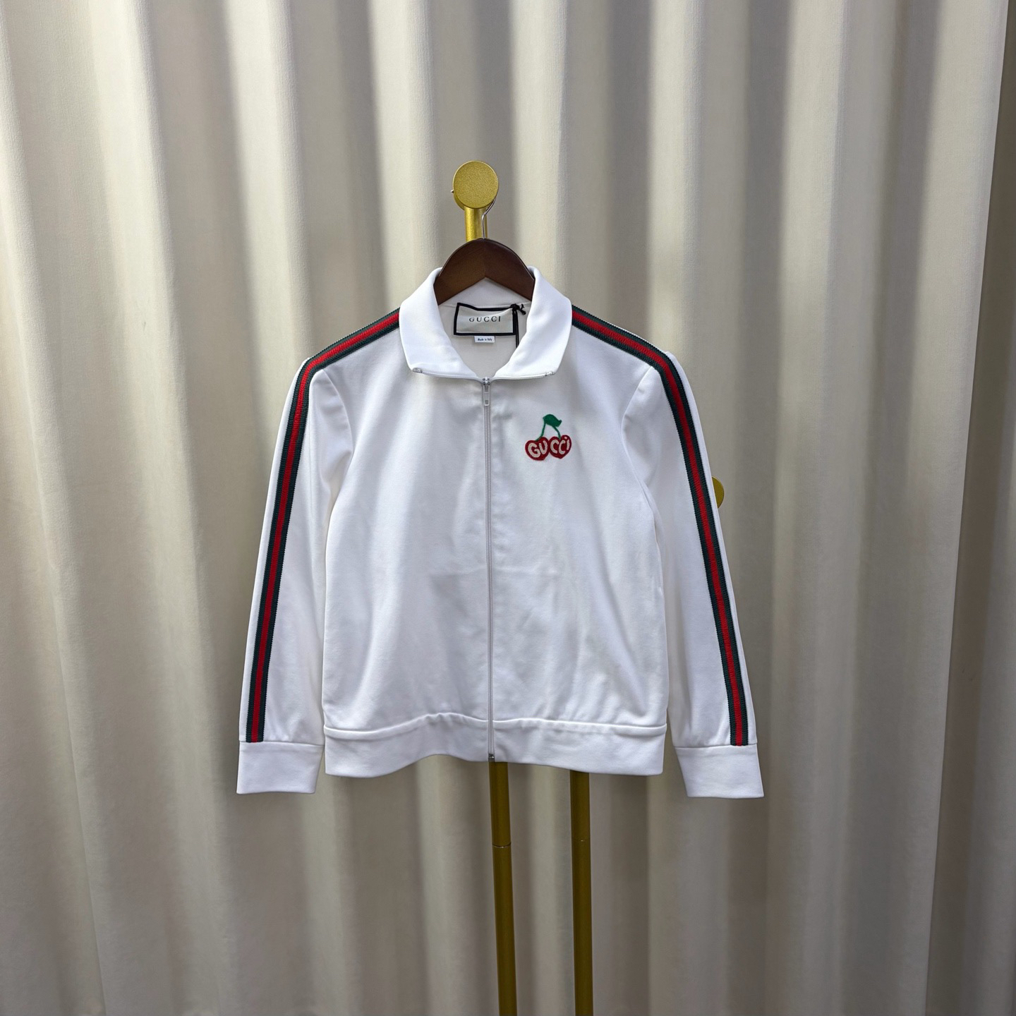 99新 GUCCI/古驰 白色樱桃夹克 xs码 