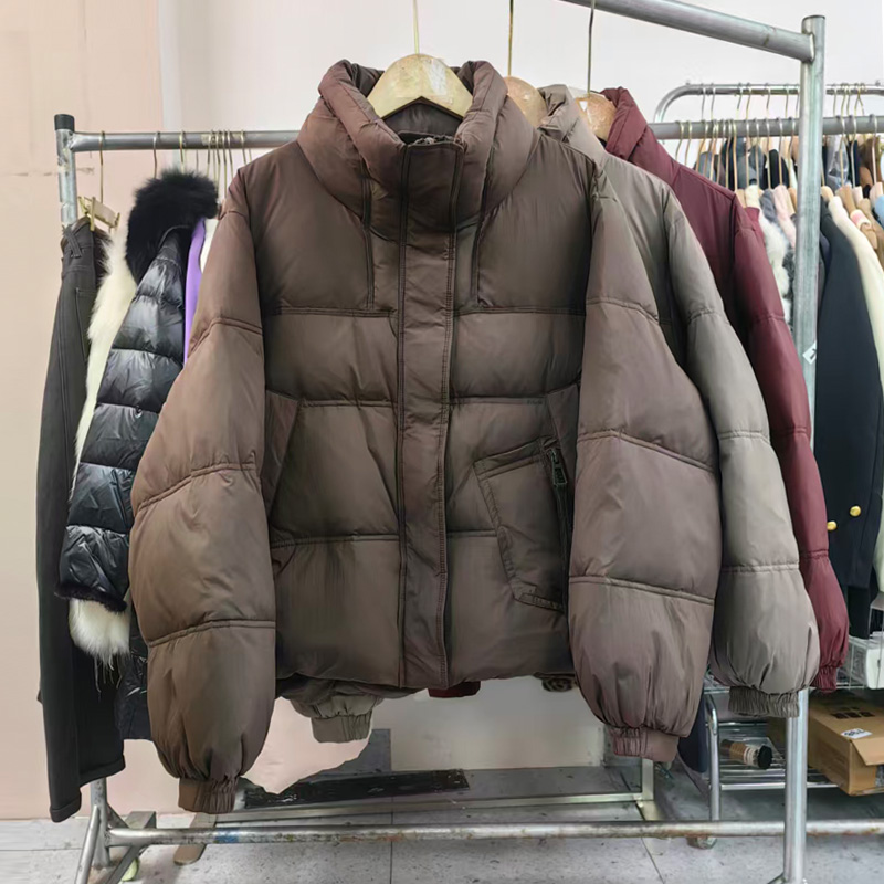 JY2256 立领口袋款加厚羽绒服外套女冬