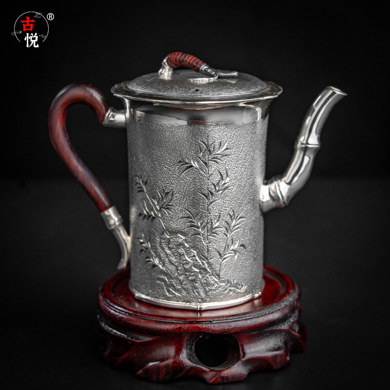 古悦 名师杨松柱手工艺品 做旧高身设计竹节汉瓦泡茶壶 茶具约200