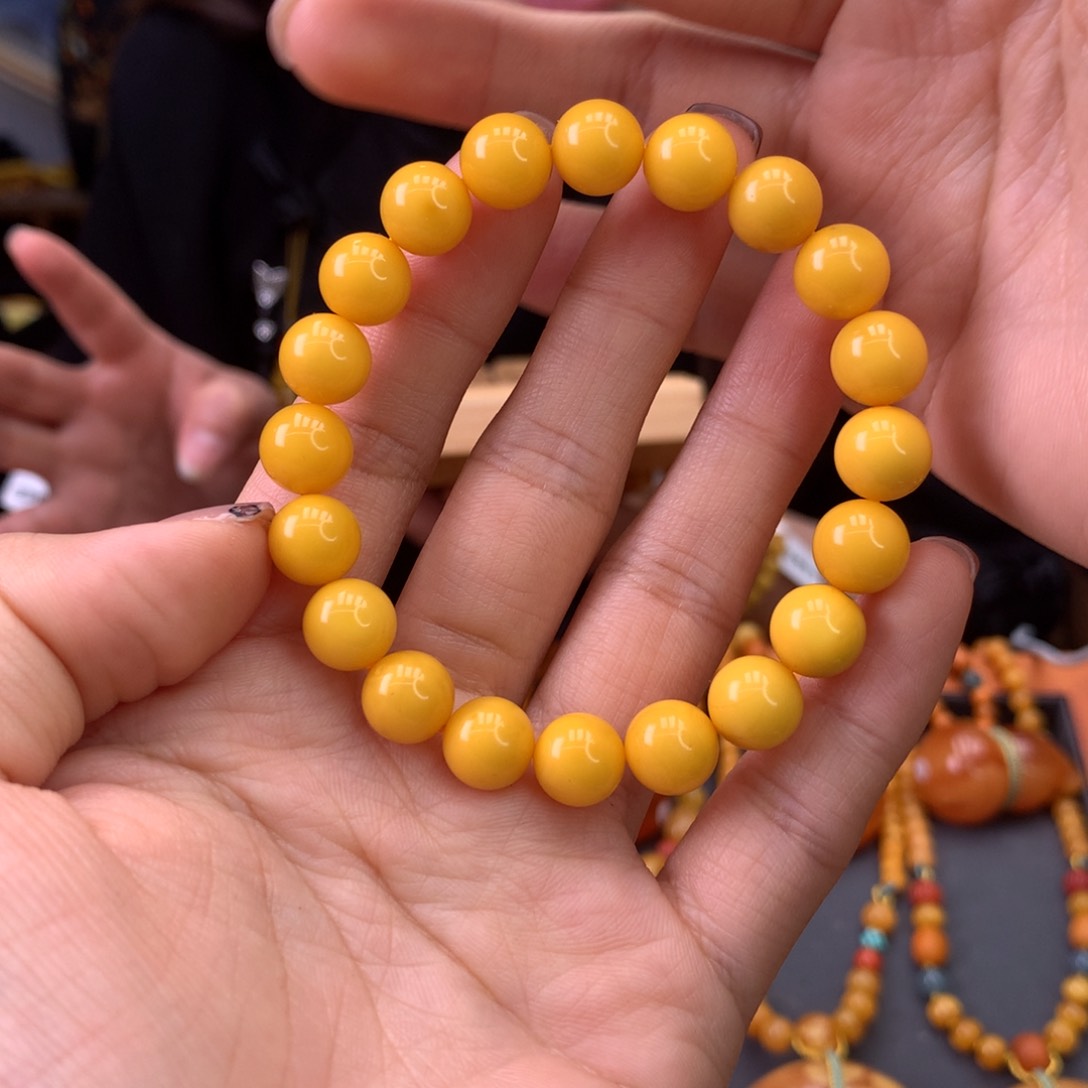 蜜蜡手串未镶嵌天然