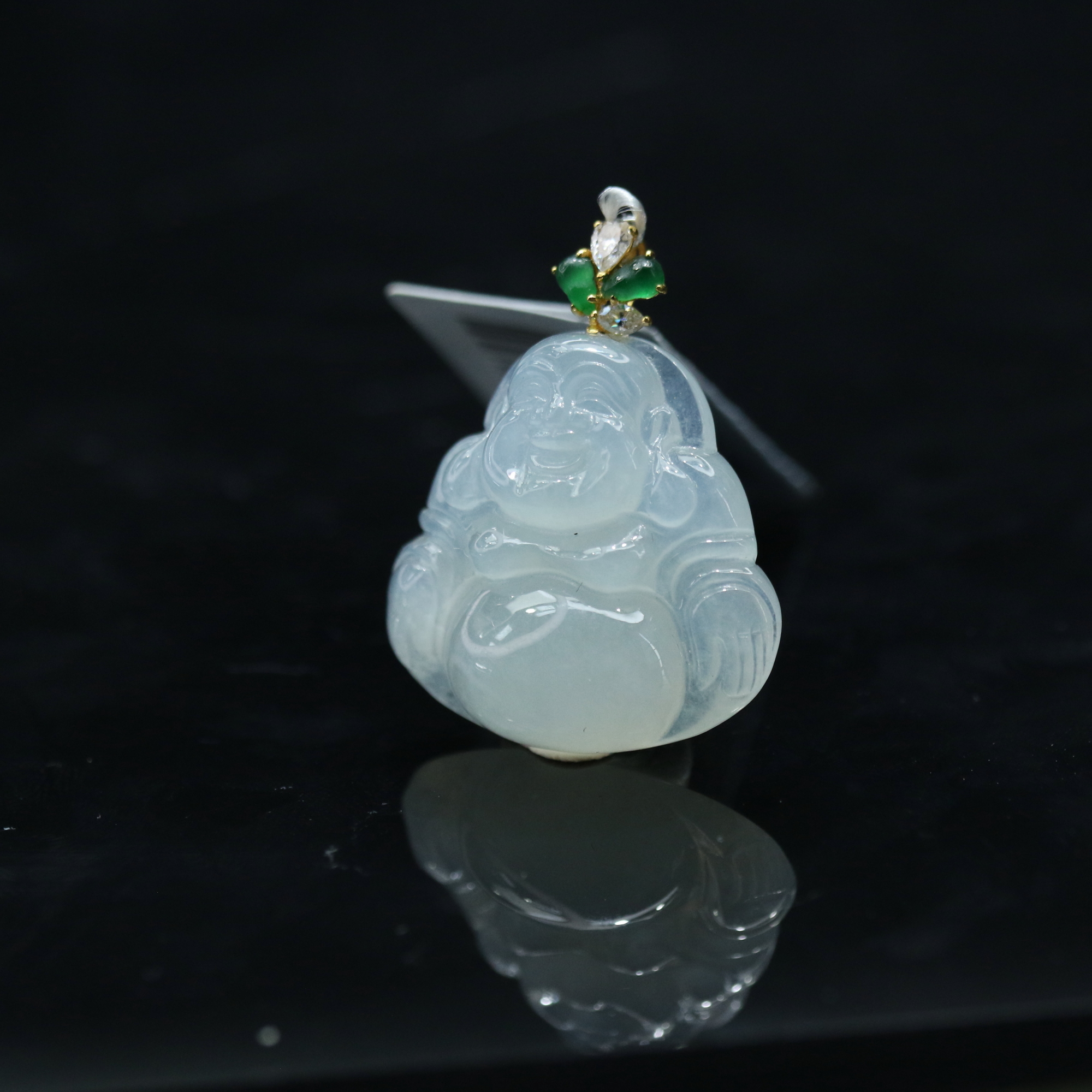 6天然缅甸翡翠A货18k冰佛公/900154/北京中保拍卖