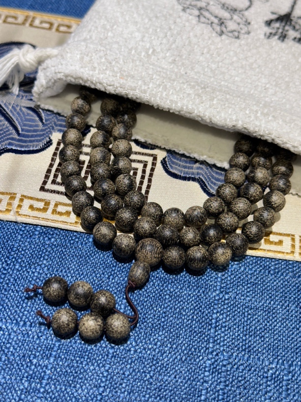 【蕹合】0.8*108颗昆仑老料香味好手工珠串DIY编织