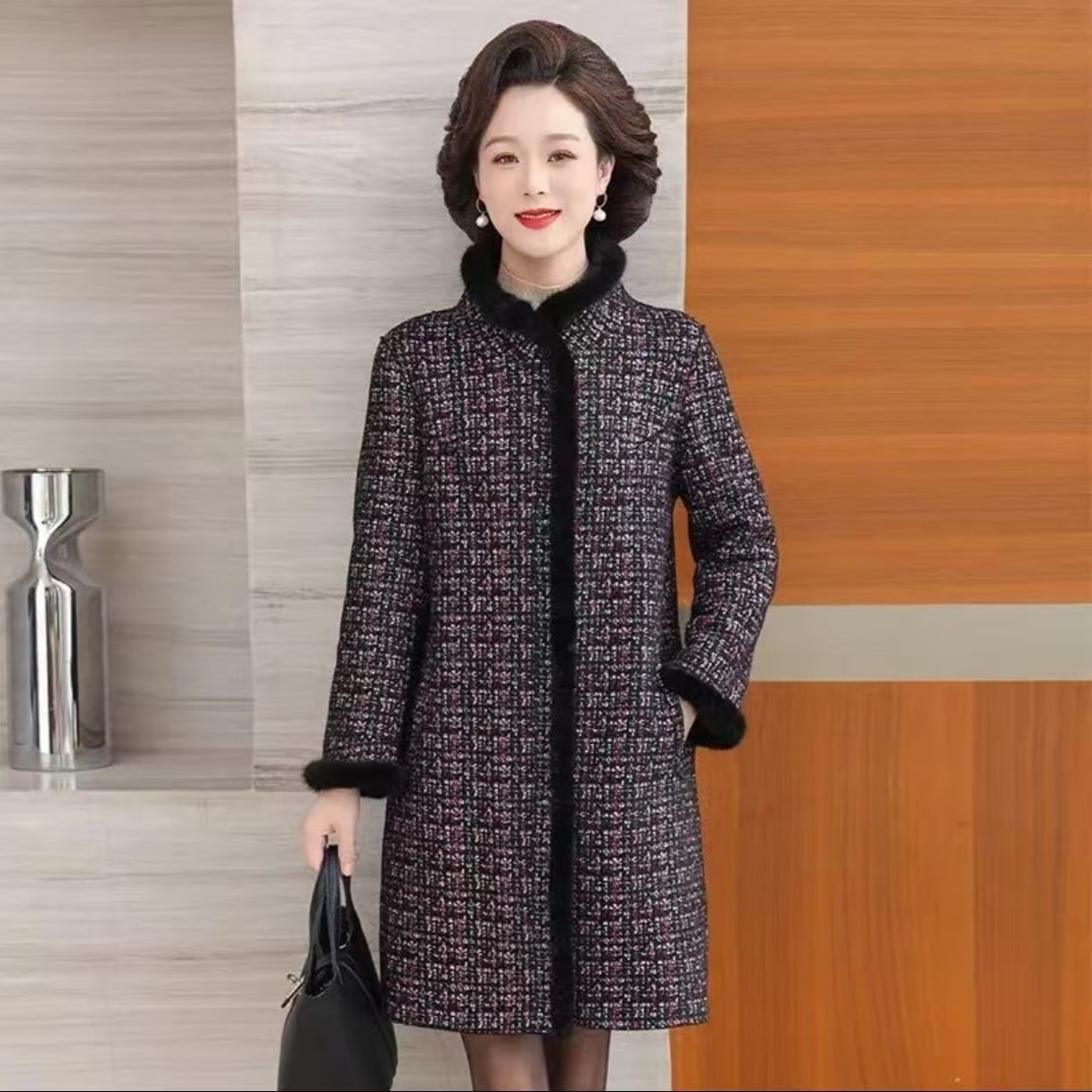 [马总专属]私人定制两面穿千鸟格气质百搭轻奢加厚保暖639-1