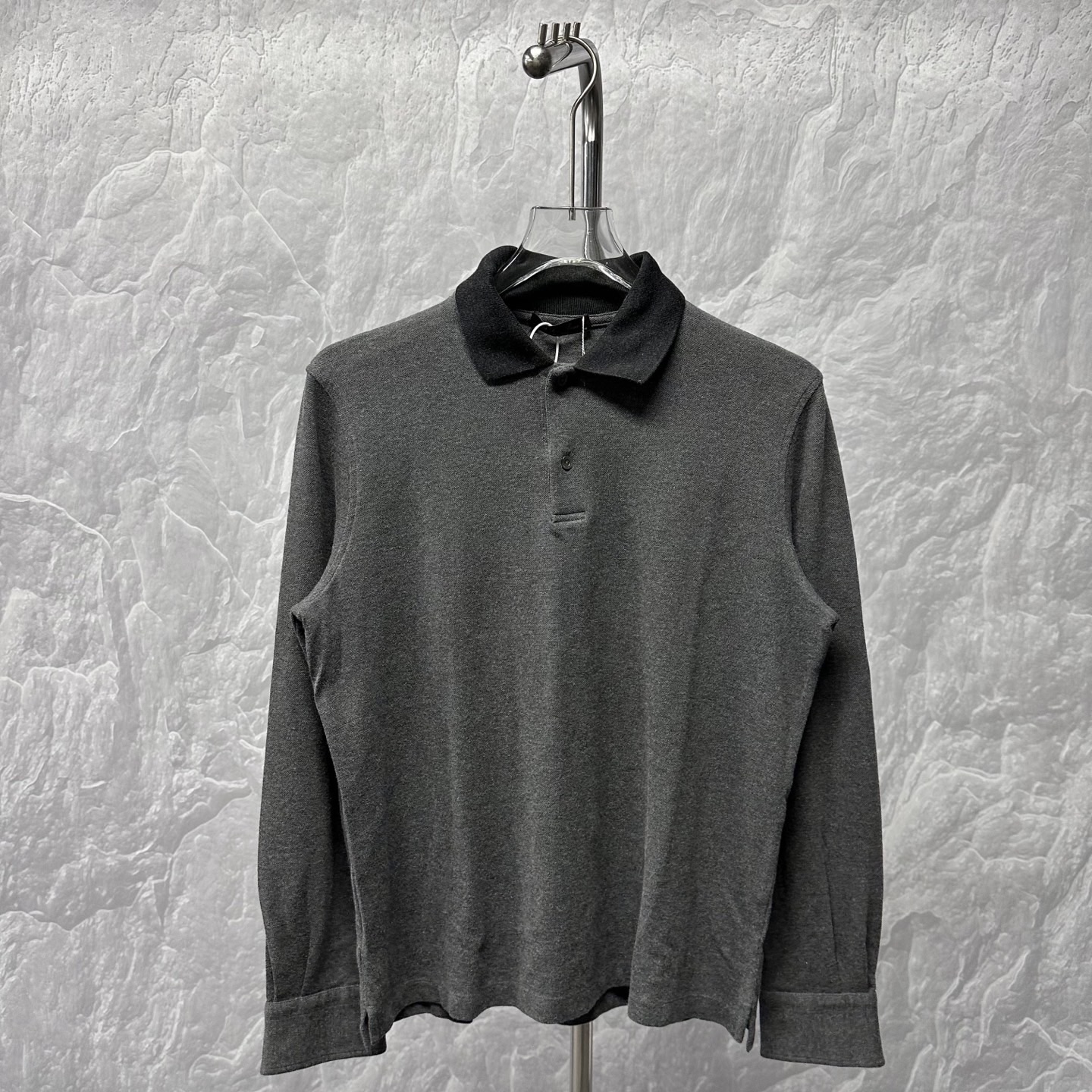 99新 Loro Piana/诺悠翩雅 Loiopiana 纯色Polo衫长袖 M码 D18887