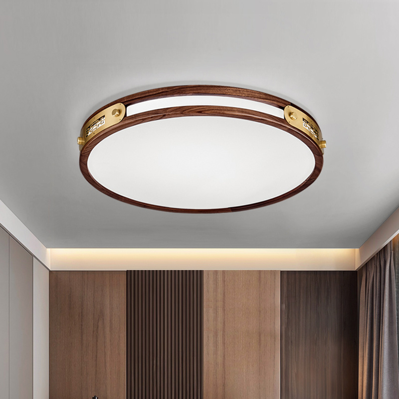 全铜红木吸顶灯客厅灯别墅大厅餐厅卧室吸顶灯