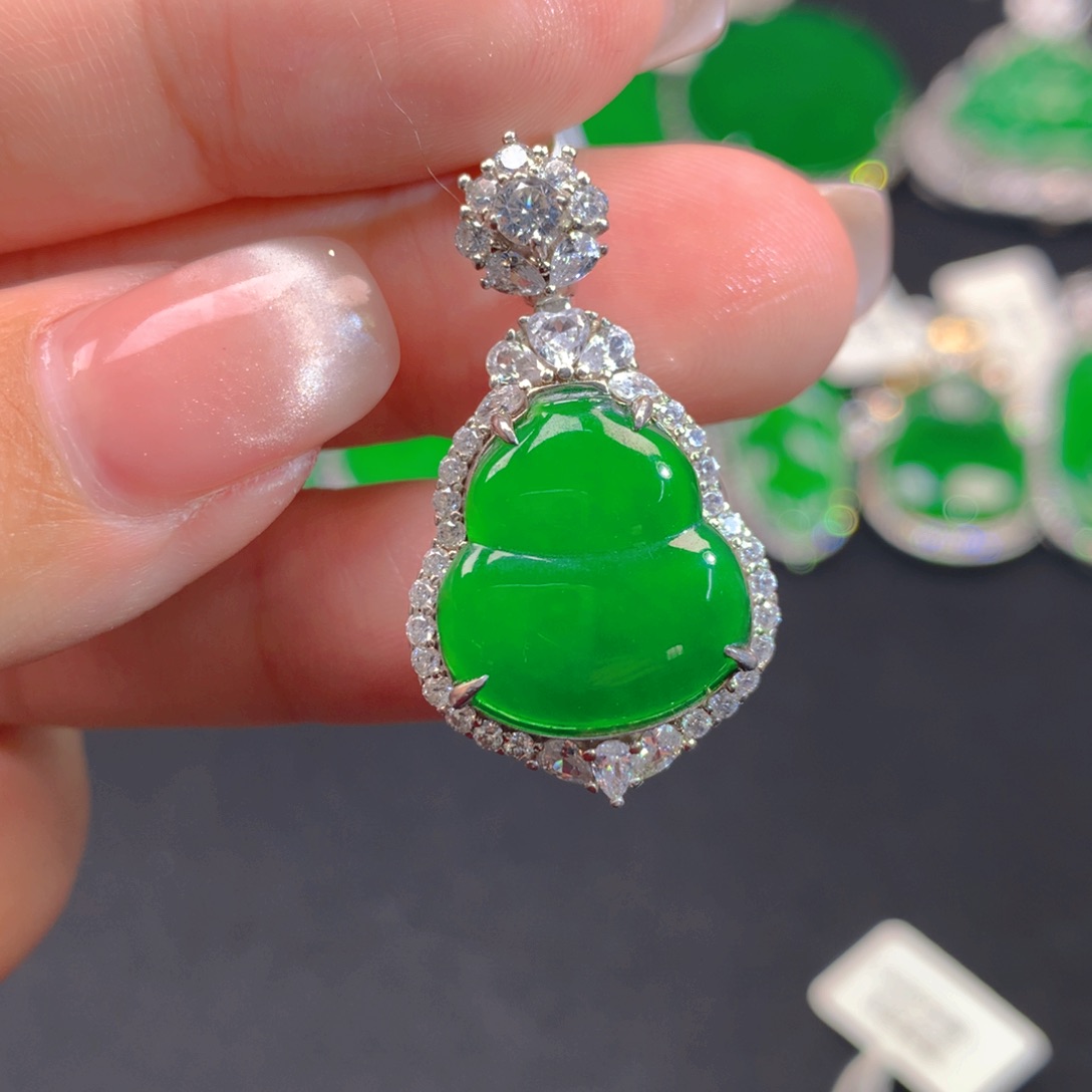 翡翠颈饰银S925镶嵌111111111111