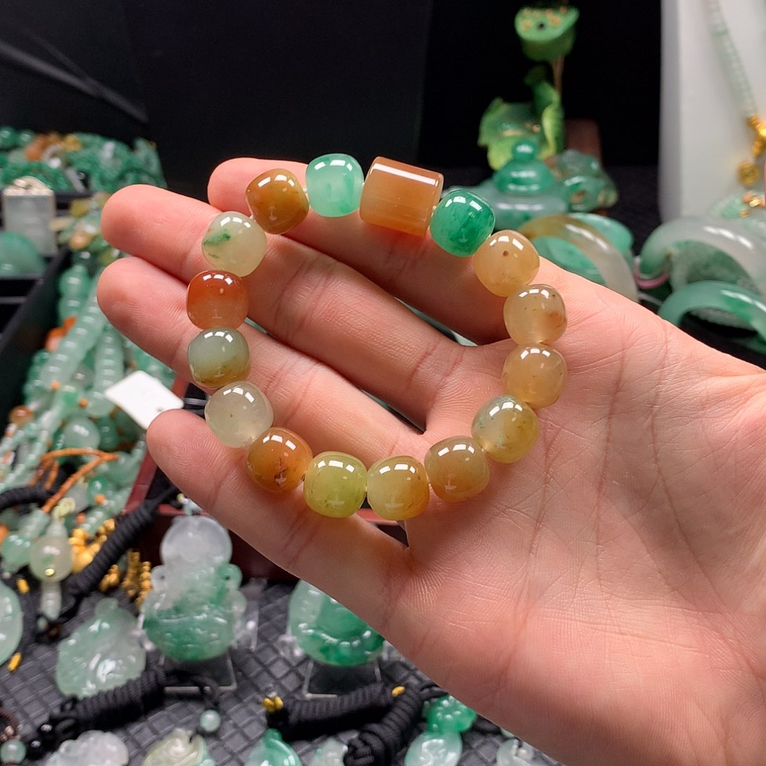 七***~石英质玉未镶嵌手串