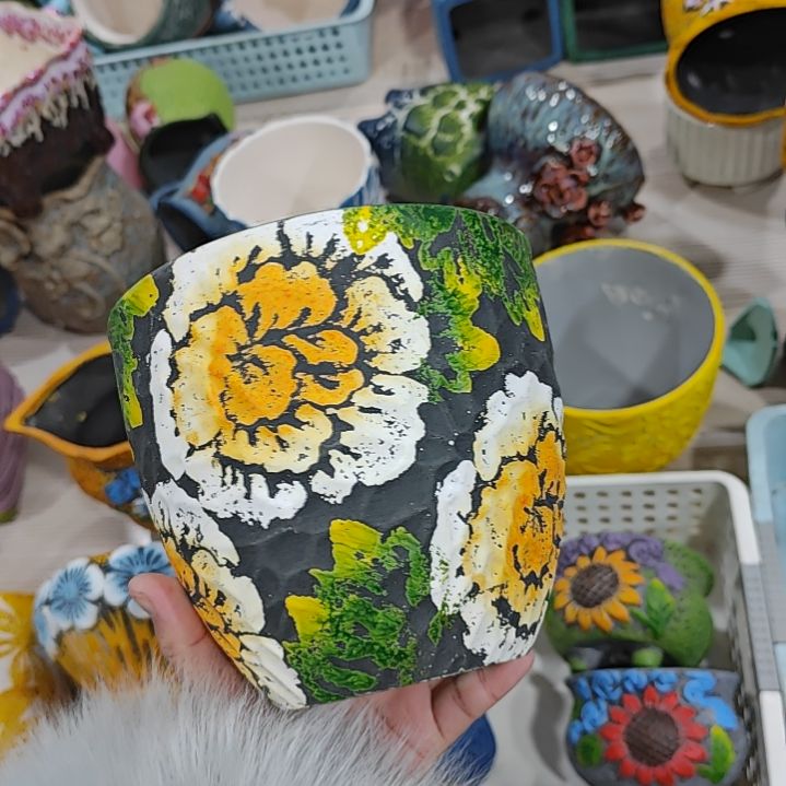 红陶吸水透气的白陶花盆凑满12发货