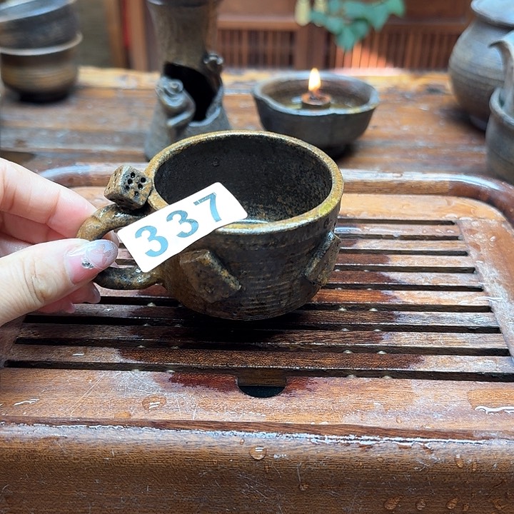 纯手工制作粗陶茶具