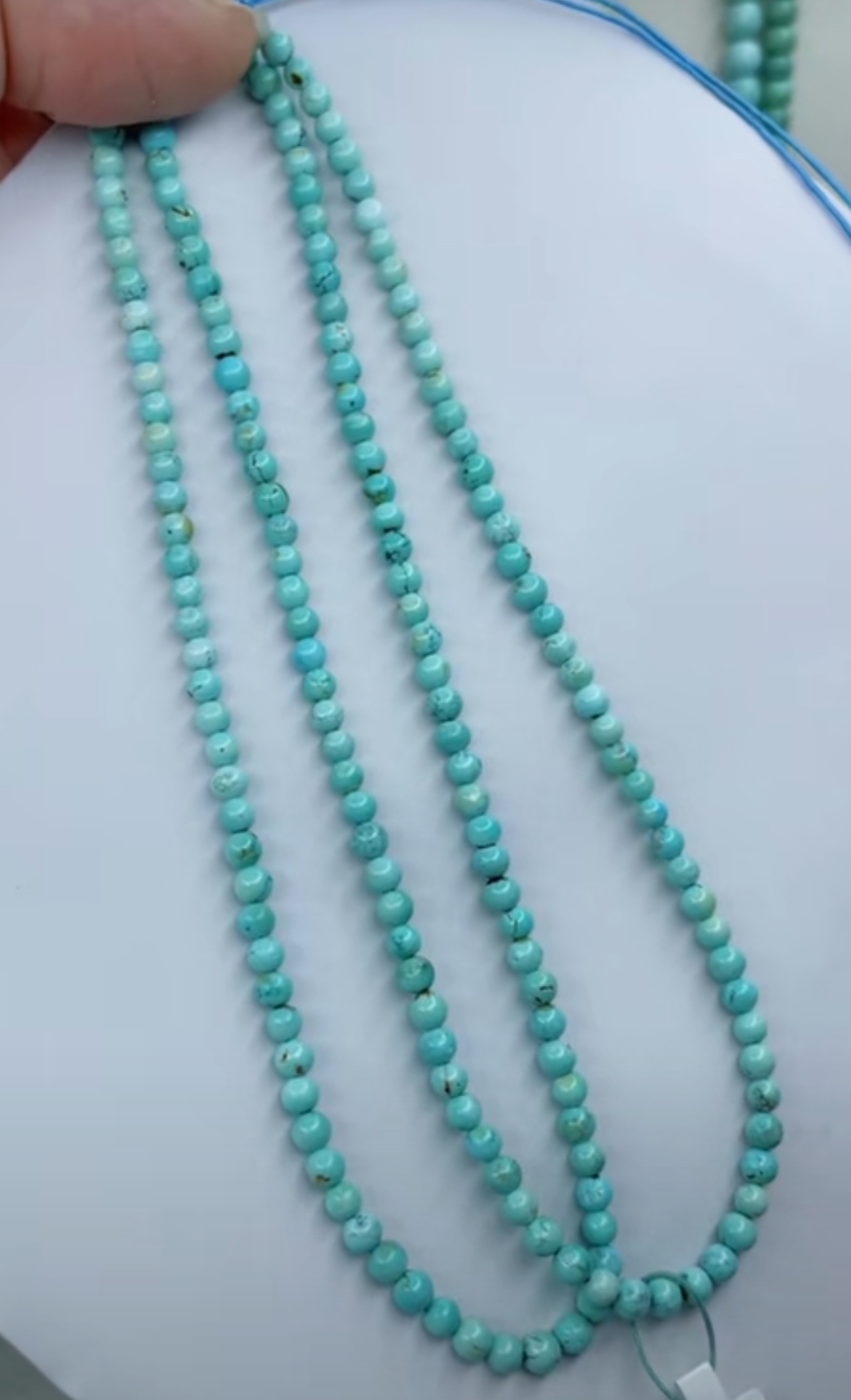 天然原矿绿松石米珠链卡3.7