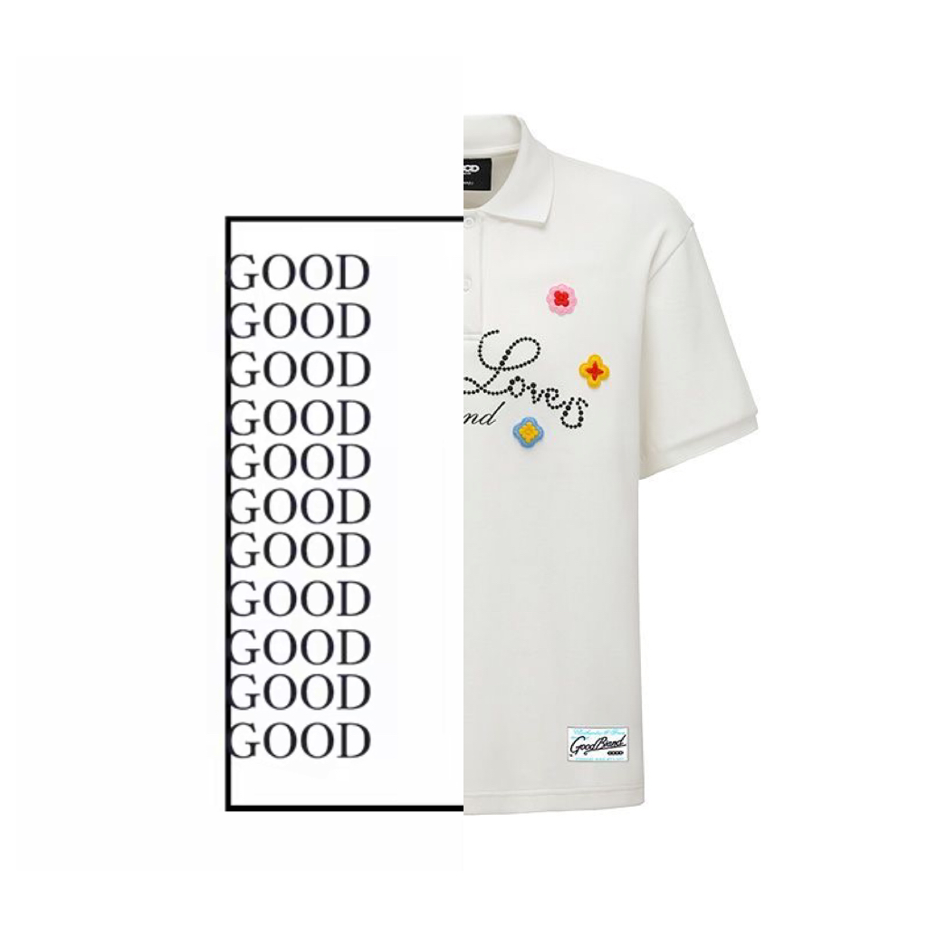 【GOD】谷德小花polo320g重磅纯棉情侣同款宽松T恤短袖