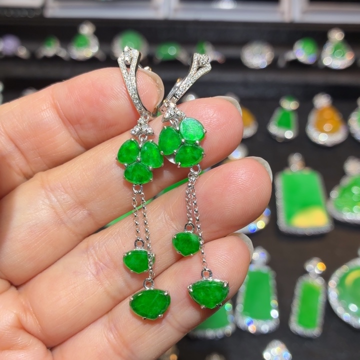 翡翠18K金镶嵌吊坠(不含链)翡翠