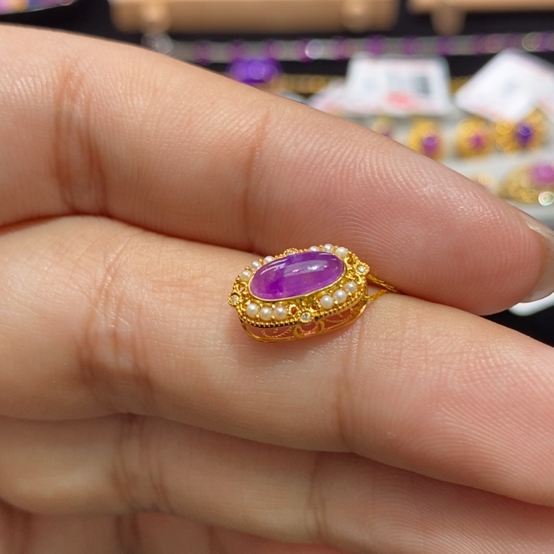 苏纪石（舒俱来）18K金镶嵌吊坠(不含链)