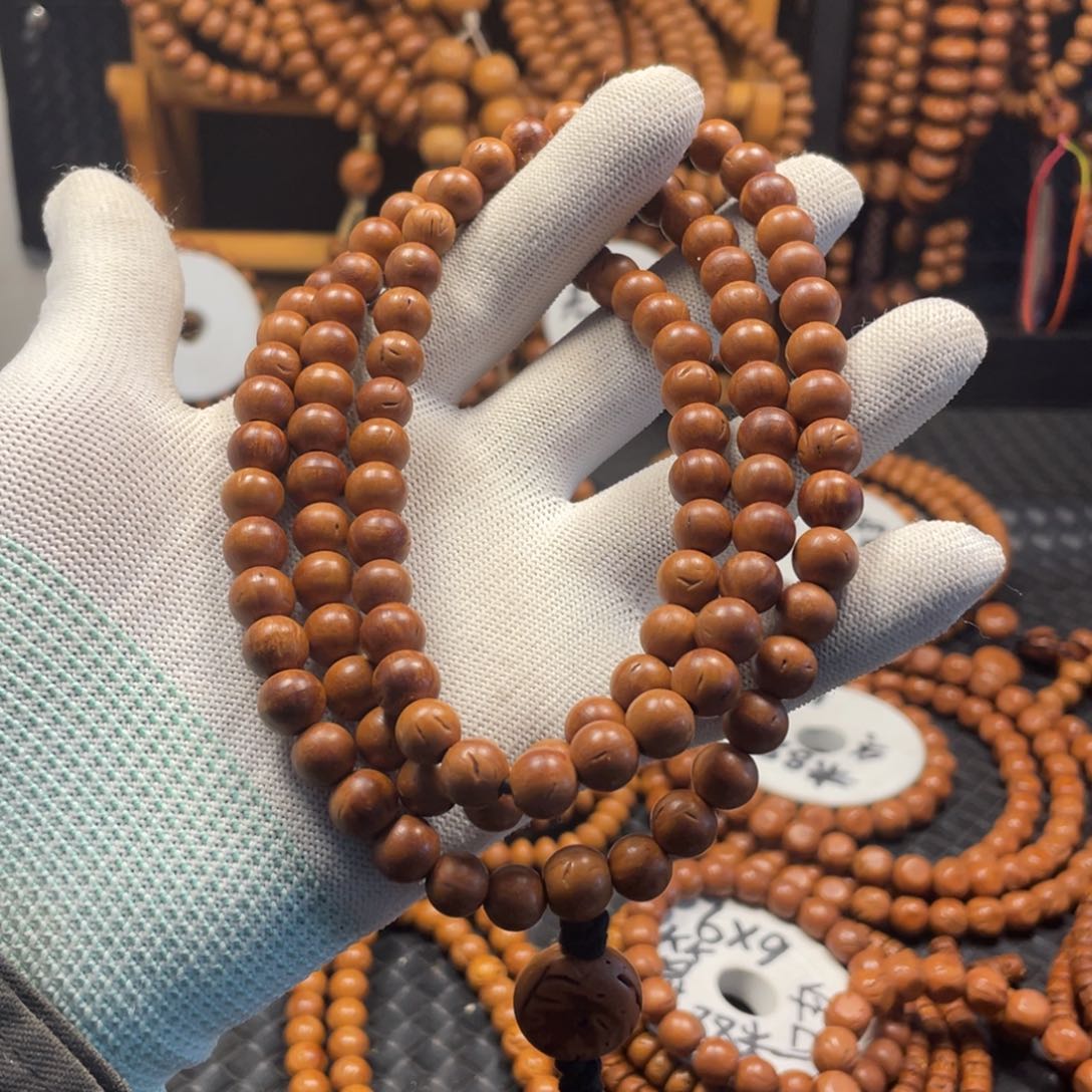 桃核手串秦岭桃核小金豆0.9圆珠108颗