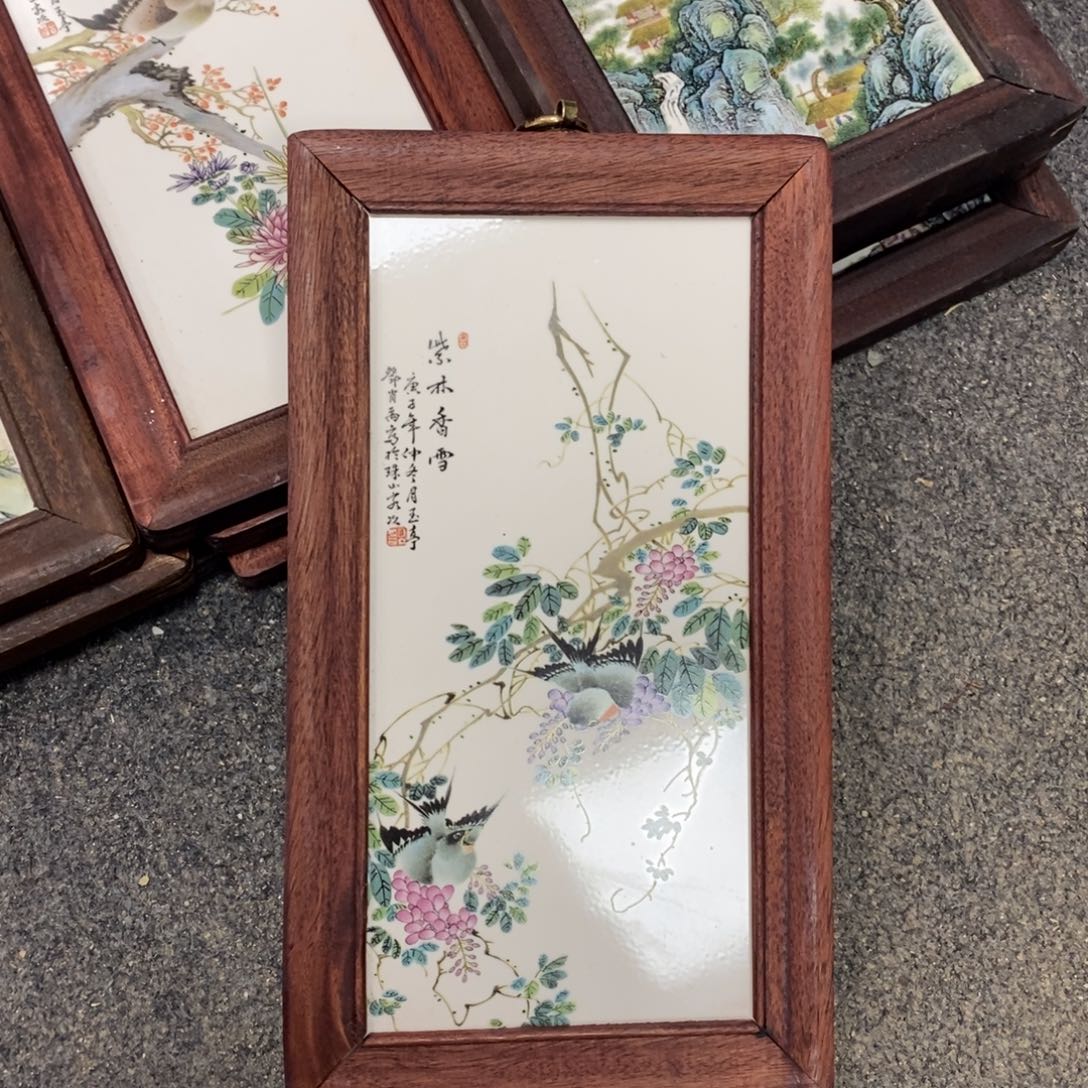 瓷28*16*1景德镇瓷板画柴窑烧制