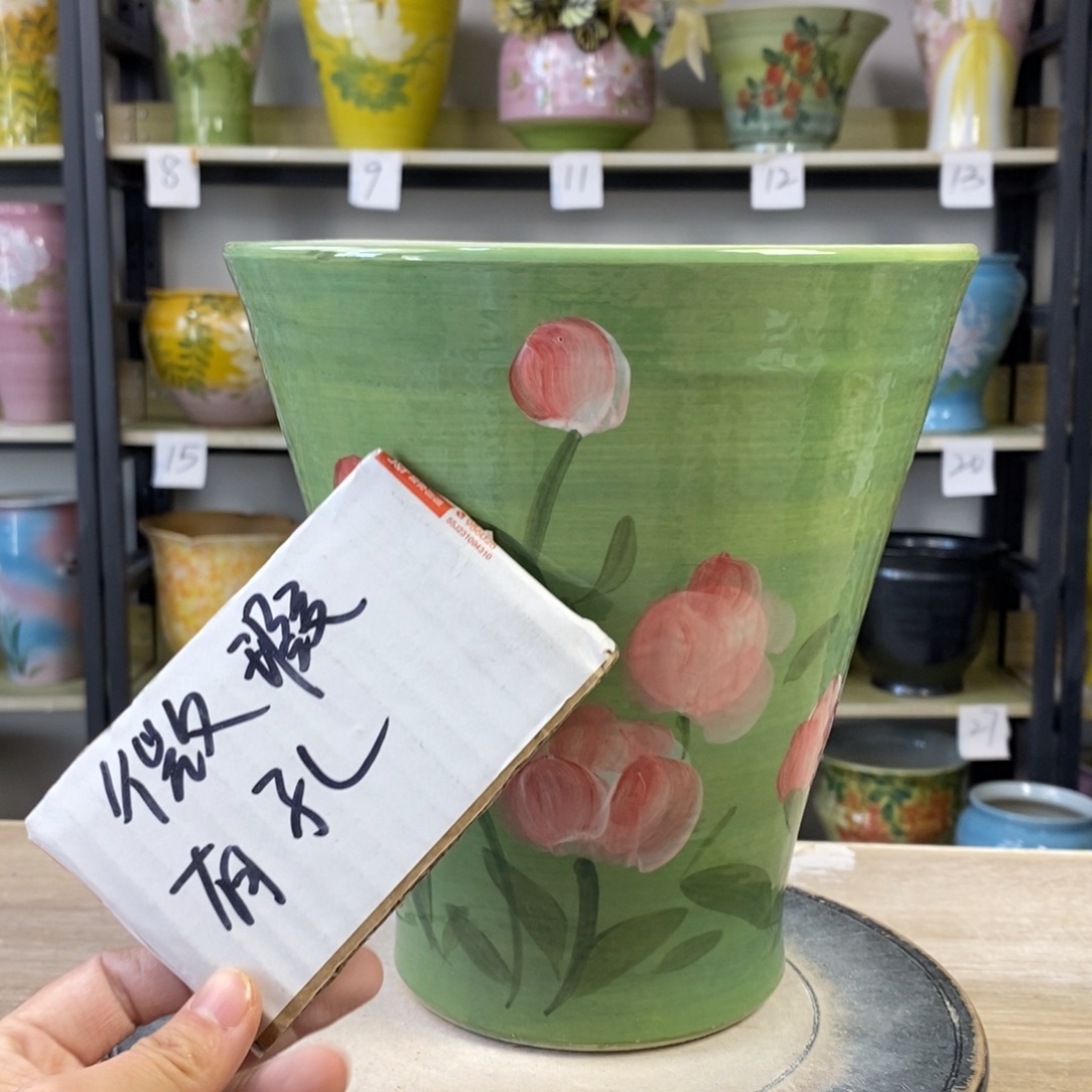 景德镇手工手绘陶瓷花盆