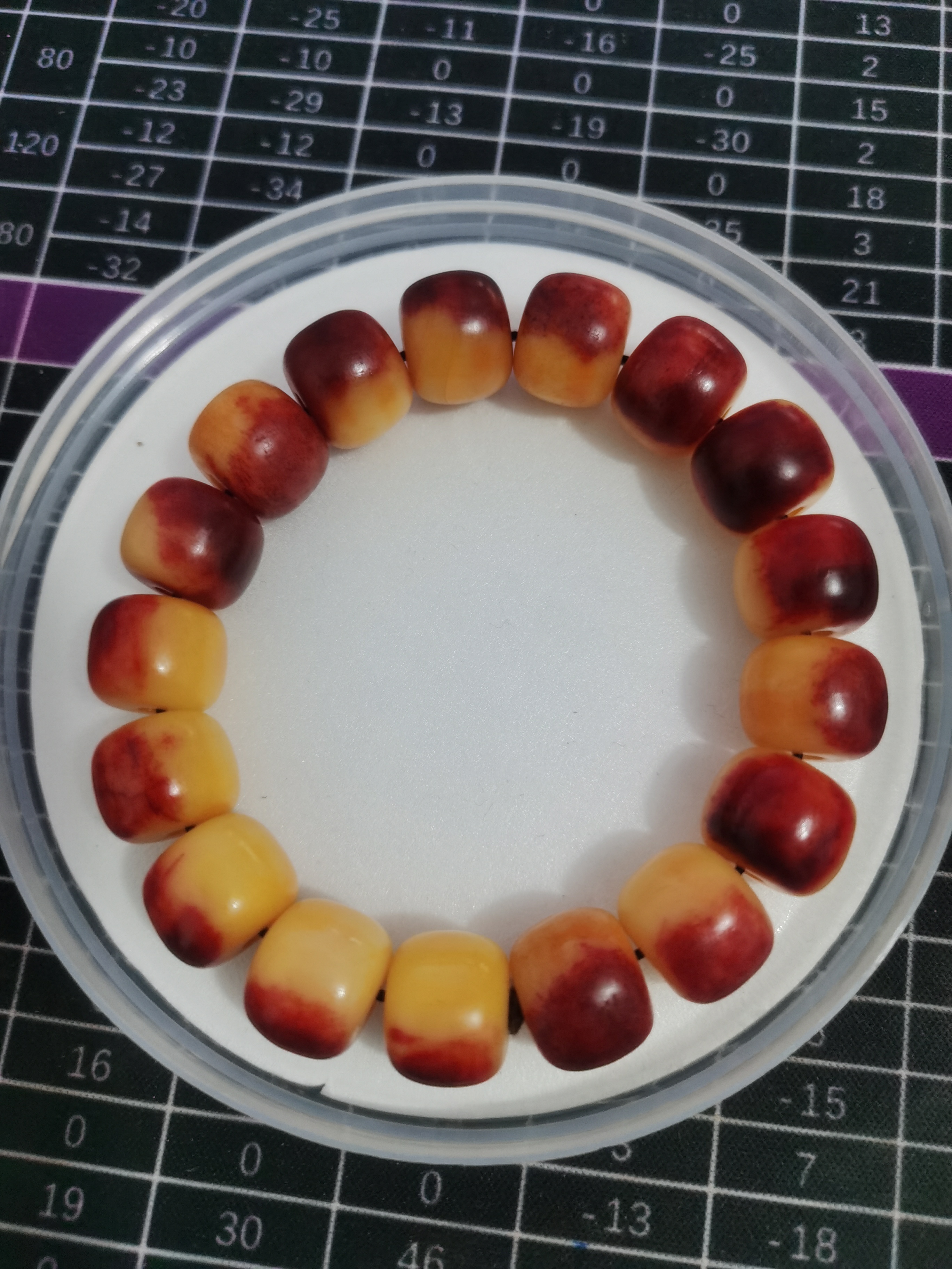 非金属树脂手链   【大圣七号】H303-14红黄单圈手串