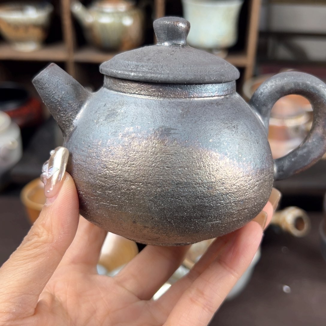 杯柴烧茶器铁胎窑宝壶