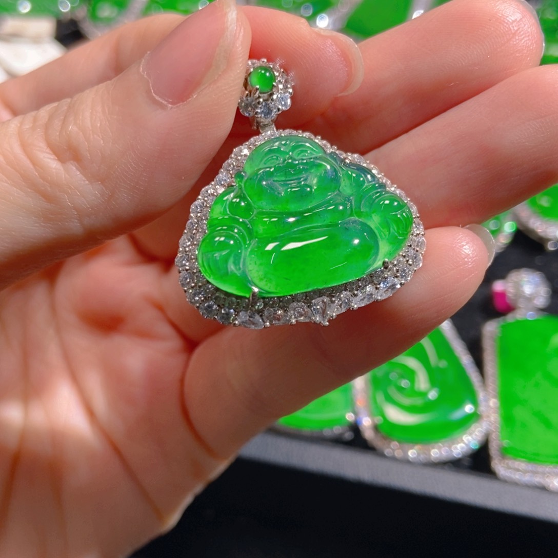 翡翠吊坠(不含链)银S925镶嵌