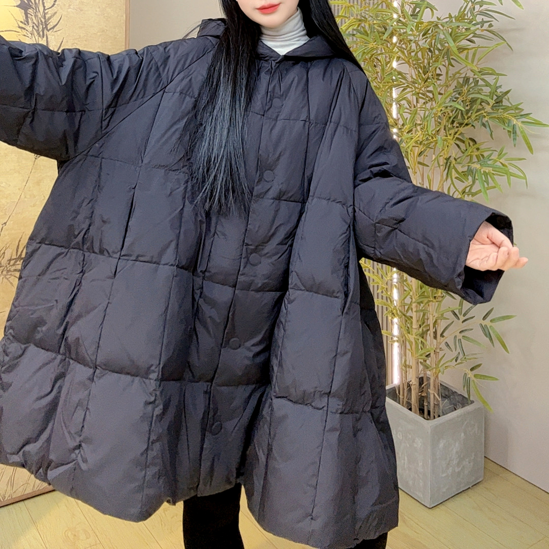 5023  冬季新品设计款立领水滴口袋小众轻奢长款羽绒服