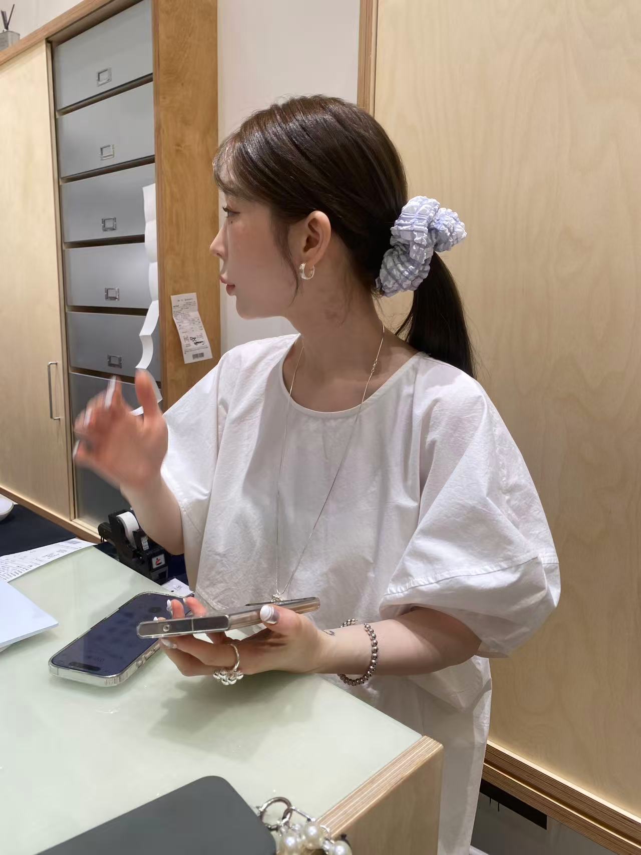 韩国东大门正品女装时尚泡泡袖欧尼同款连衣裙051401（NO退NO换）