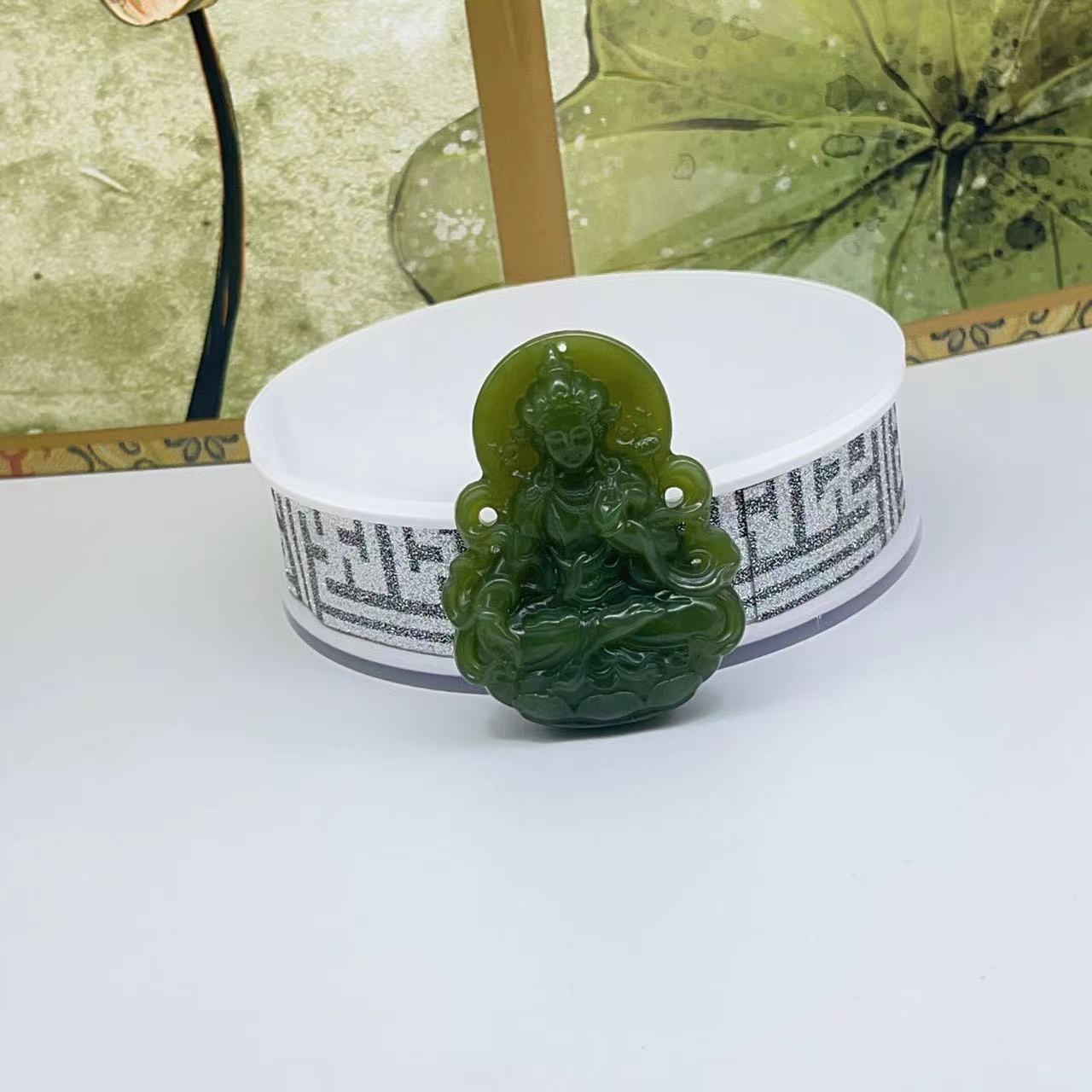 天然新疆和田玉度母吊坠 H717—多样性发