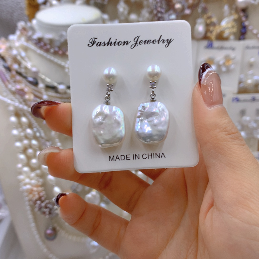 淡水珍珠耳饰合金