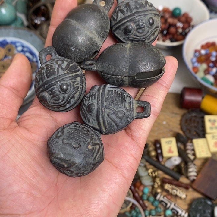 风***影铃铛 六个 摆件 微瑕