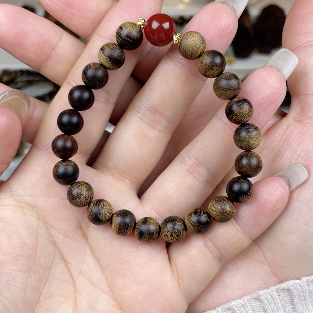 沉香手串云***舒越南芽庄白奇楠虎斑留疤