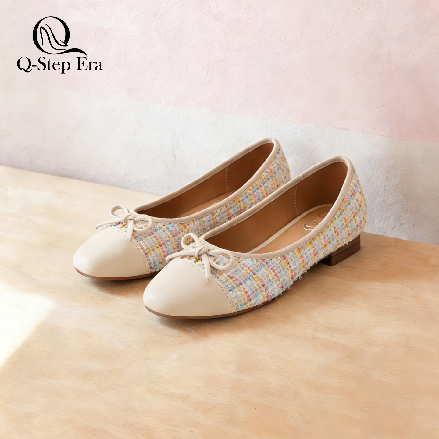 2026新款小香风蝴蝶结薄款尖头春季时尚百搭软底浅口复古平底单鞋