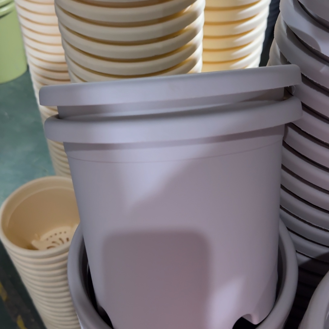 树脂四季盆3#无拖灰白微瑕10