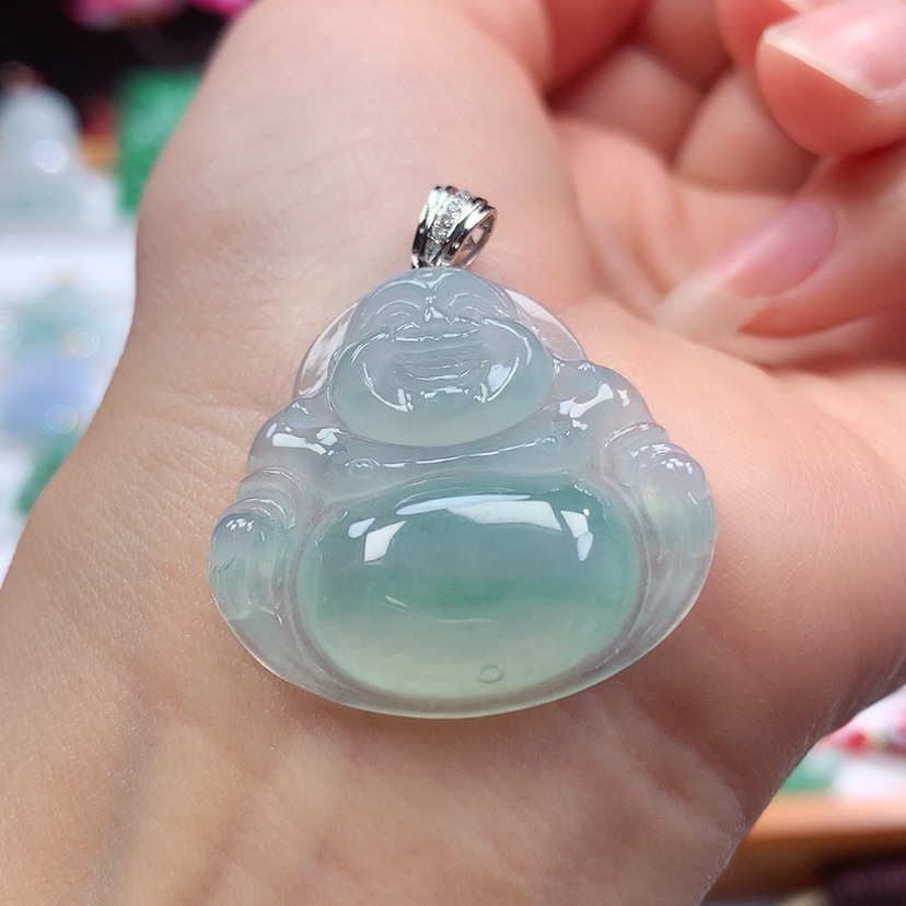【闪购商品】翡翠吊坠(赠链)18K金镶嵌