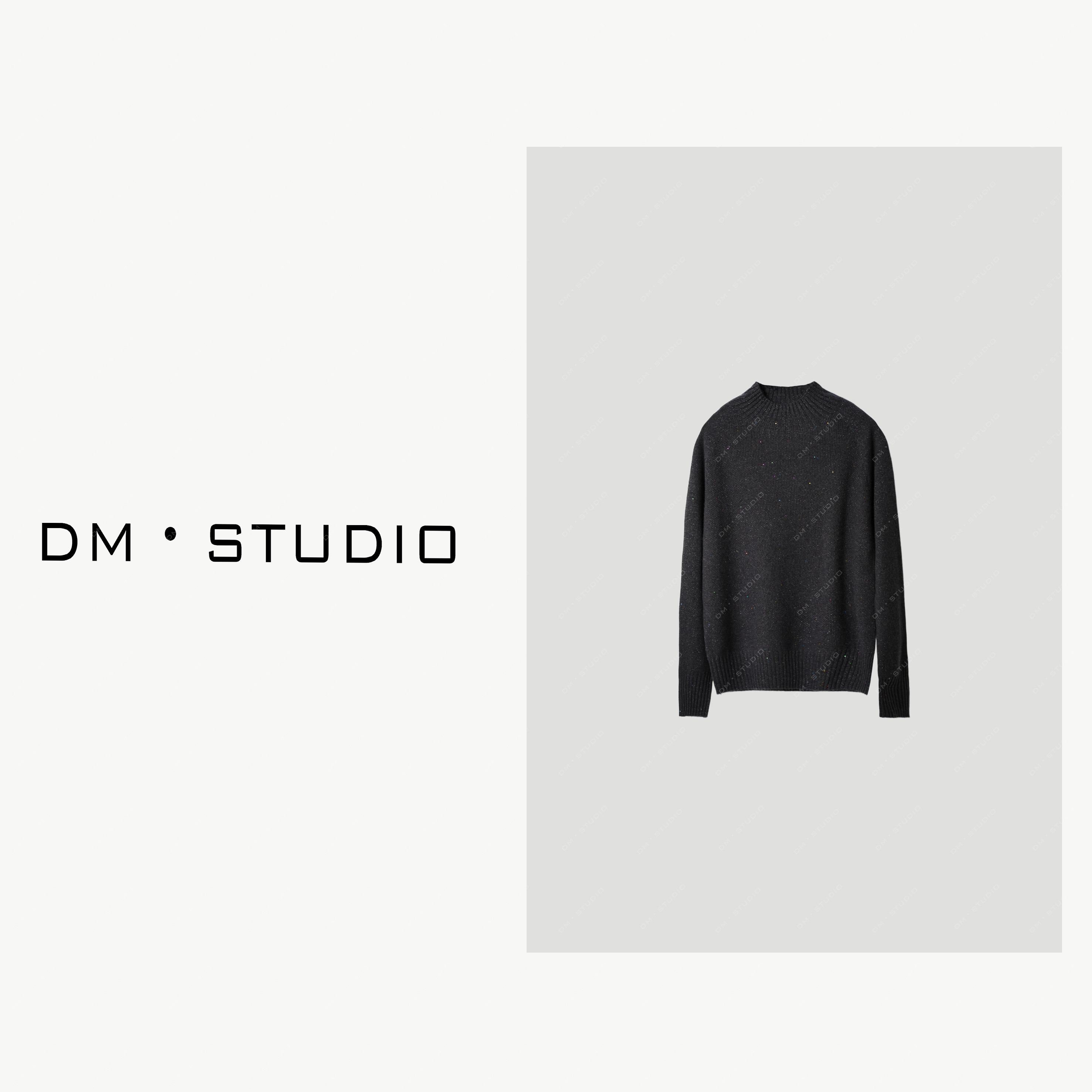 -DM•STUDIO/纯色百搭金丝珠片亮片100%羊毛针织毛衣（8002）