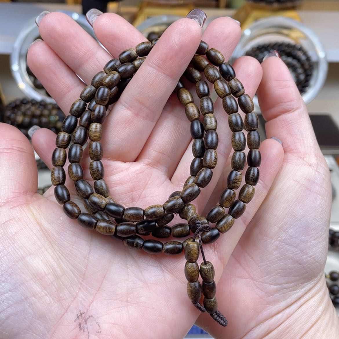 【闪购商品】沉香手串教*越南芽庄白棋楠留疤