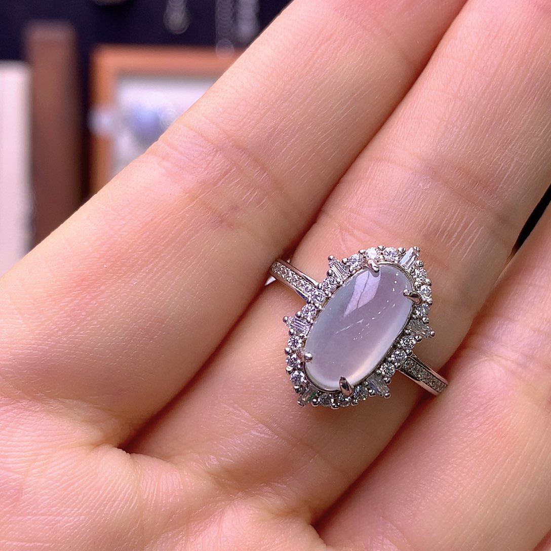 翡翠银S925镶嵌戒指