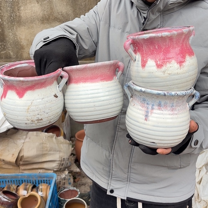 红陶四个粉口径14高度14