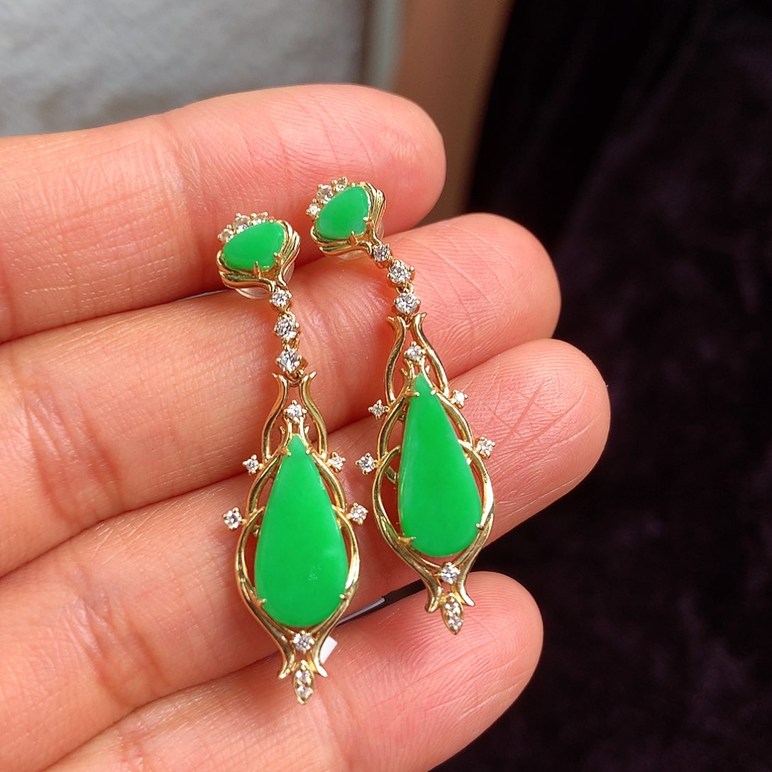 翡翠颈饰18K金镶嵌上新