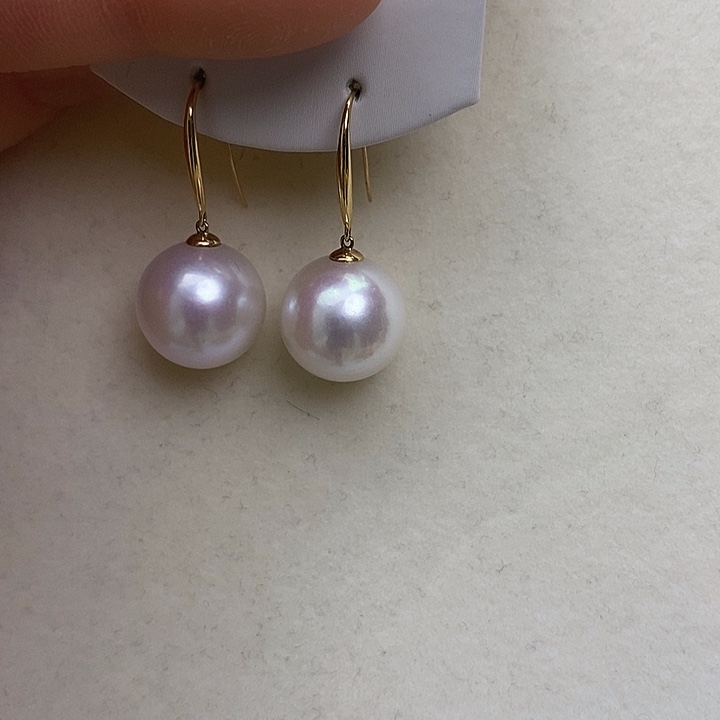 淡水珍珠耳饰18K金镶嵌