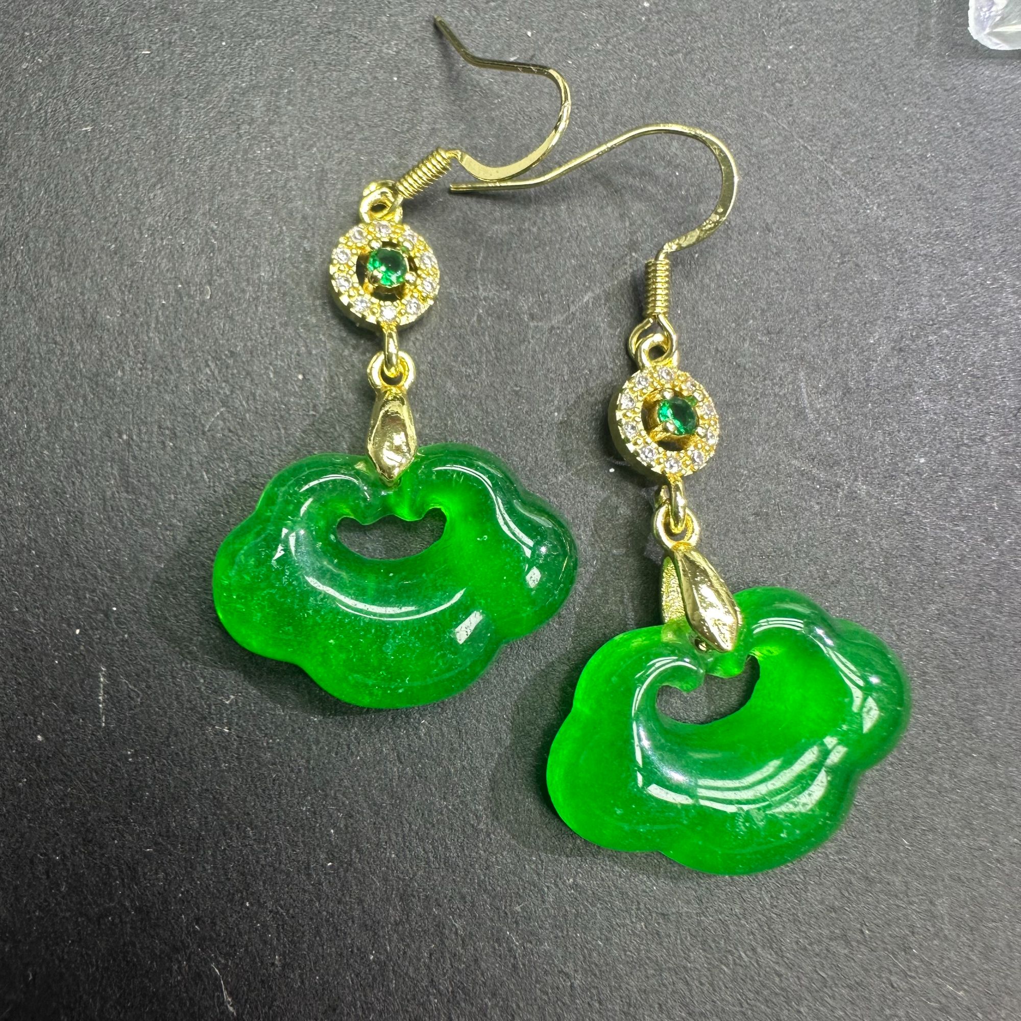 满绿如意耳饰 H037