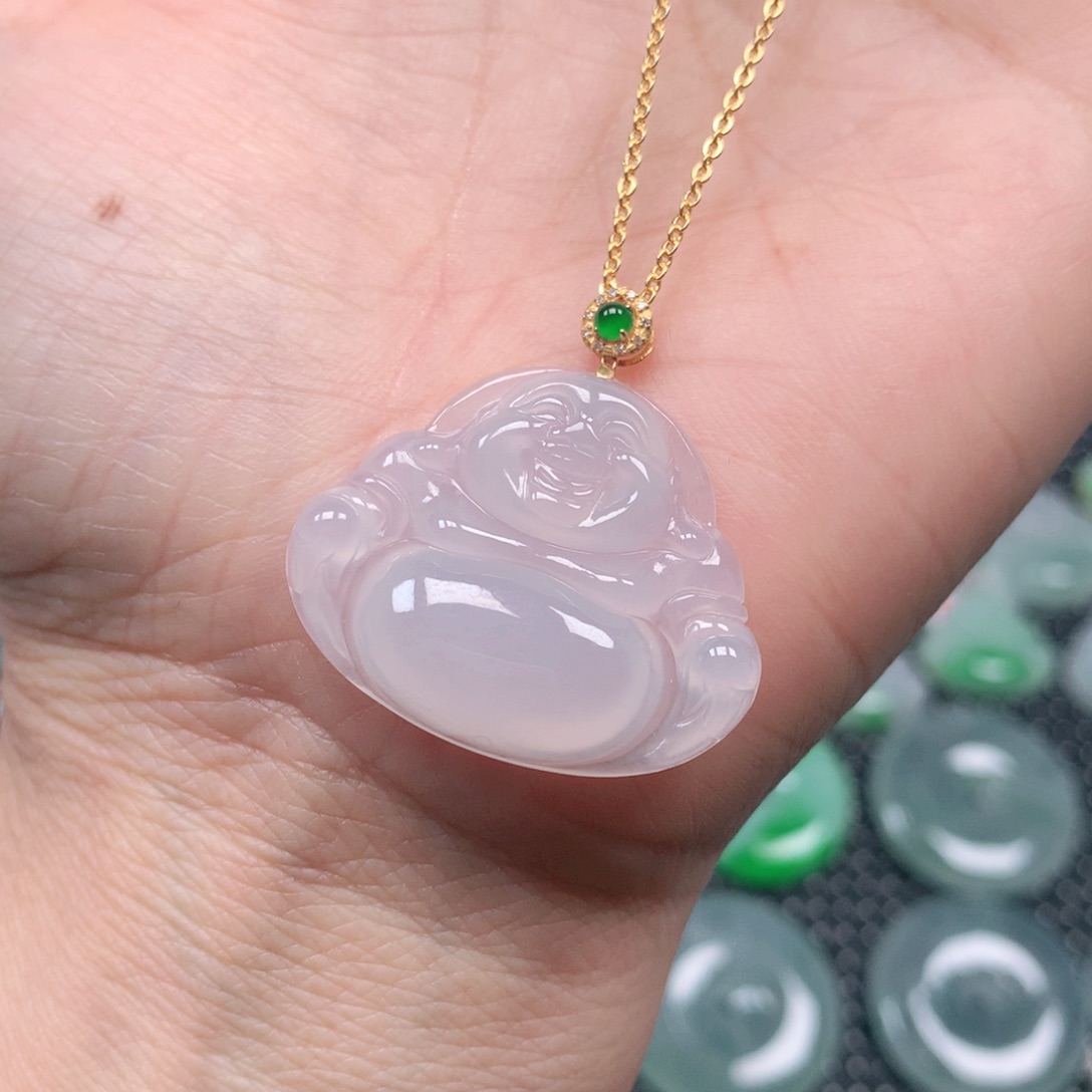 【闪购商品】翡翠吊坠(不含链)18K金镶嵌