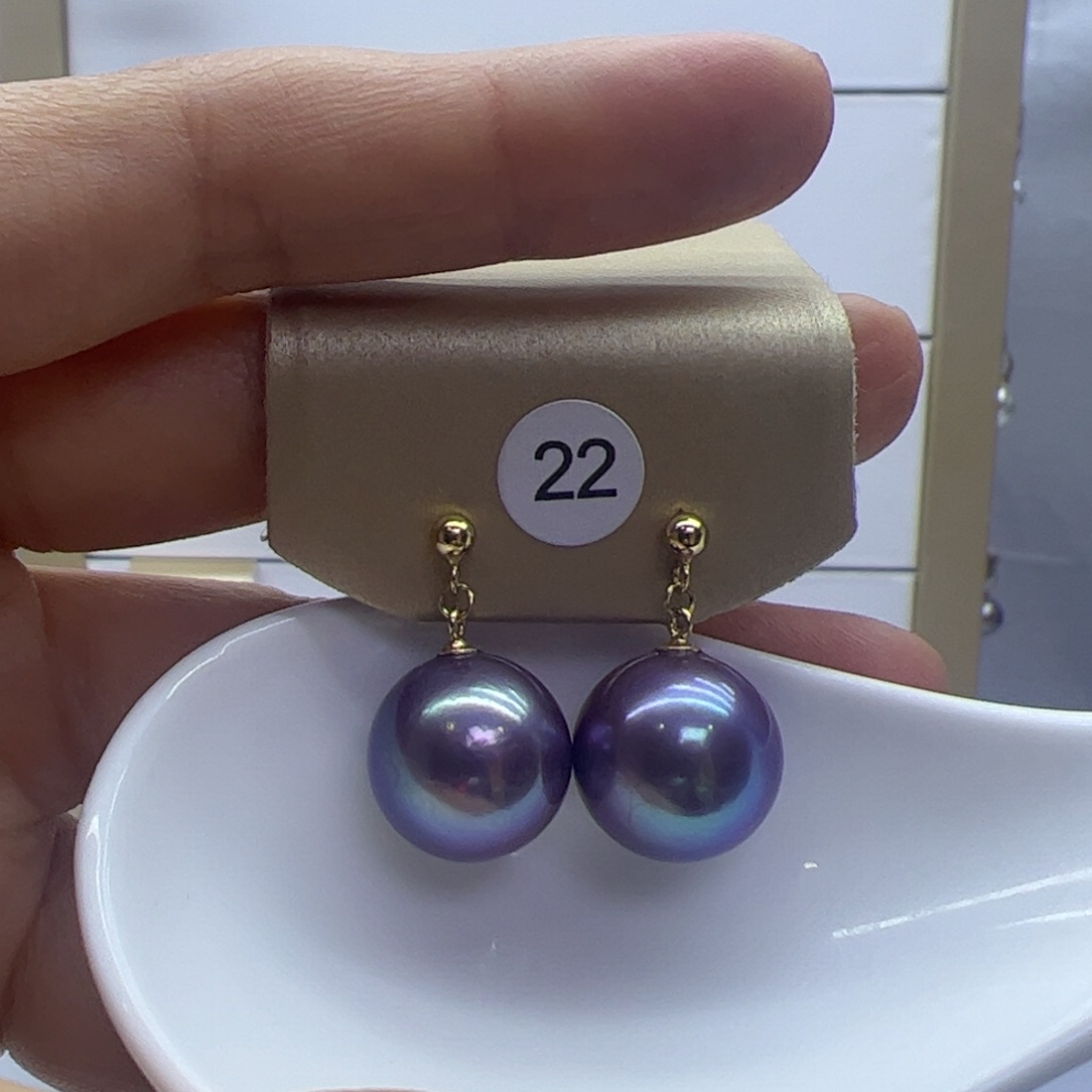 淡水珍珠耳饰银S925镶嵌