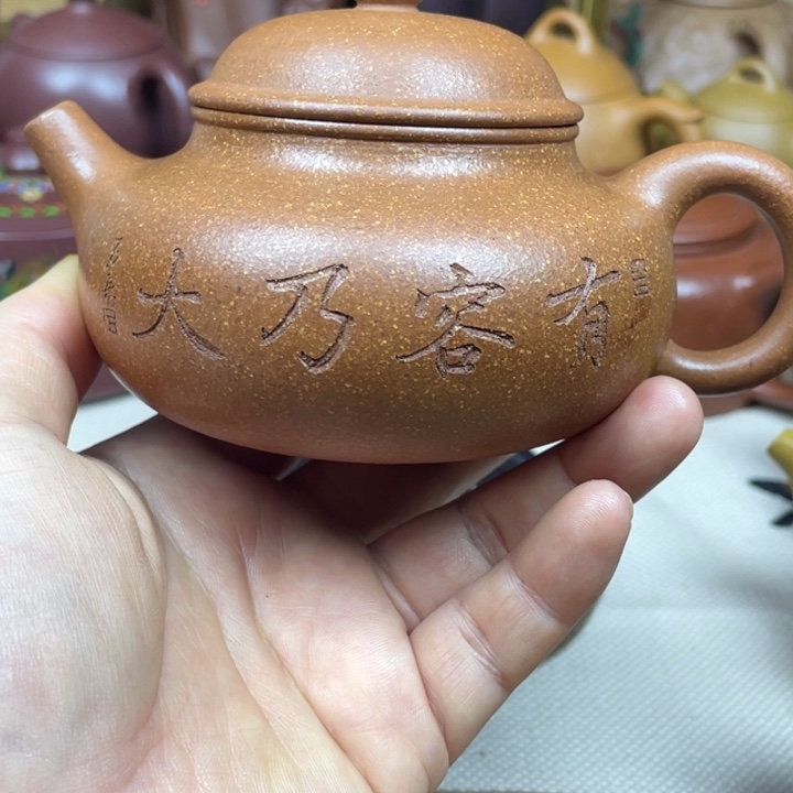 茶壶紫砂紫砂壶粗砂金降坡容天220cc