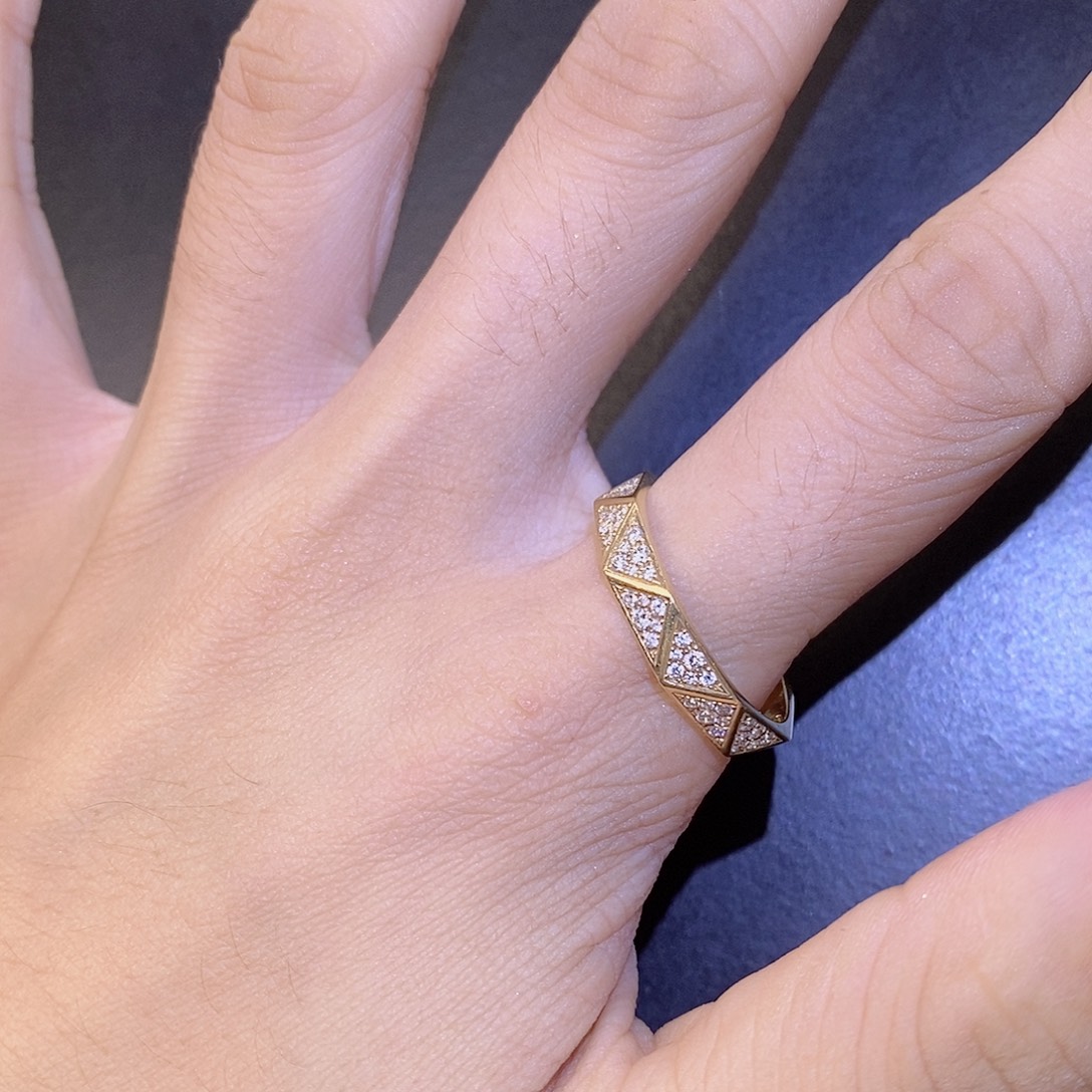 小***雨戒指/指环钻石18K金镶嵌k黄钻戒