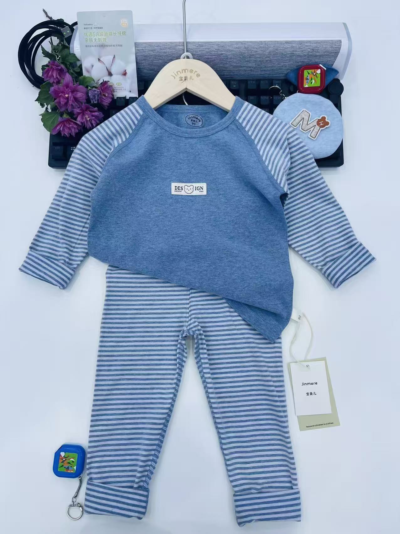 12月17 晓晓直播间 金美儿男女童秋衣秋裤莱卡套装1套